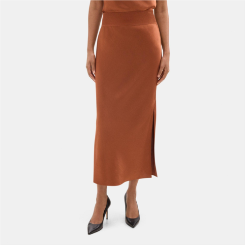 Theory Maxi Pull-On Skirt in Silky Poly