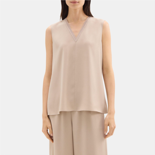Theory V-Neck Tank Top in Crepe