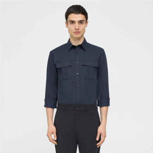 Theory Military Shirt in Cotton-Blend Twill