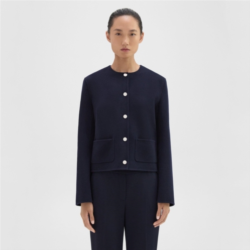 Theory Cropped Jacket in Double-Face Wool-Cashmere