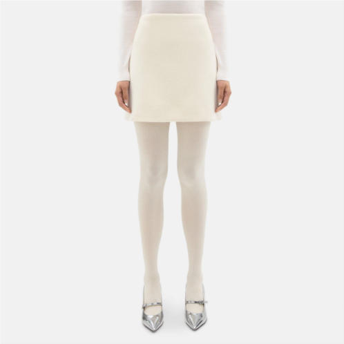 Theory High-Waist Mini Skirt in Double-Face Wool-Cashmere