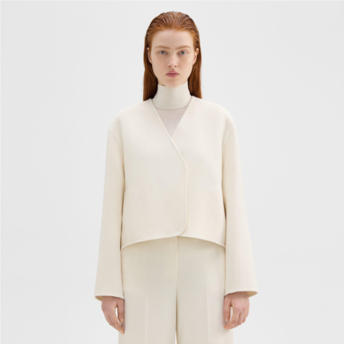 Theory Rounded Crop Jacket in Double-Face Wool-Cashmere