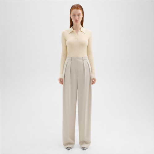 Theory Double Pleat Pant in Admiral Crepe