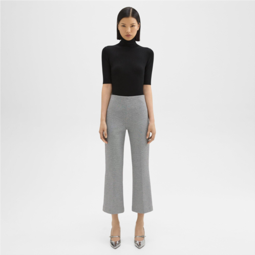 Theory Cropped Kick Pant in Houndstooth Jersey
