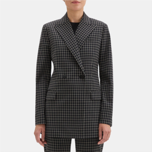 Theory Double-Breasted Blazer in Stretch Wool Blend