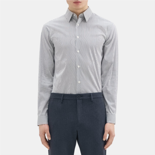 Theory Standard-Fit Shirt in Checked Stretch Cotton