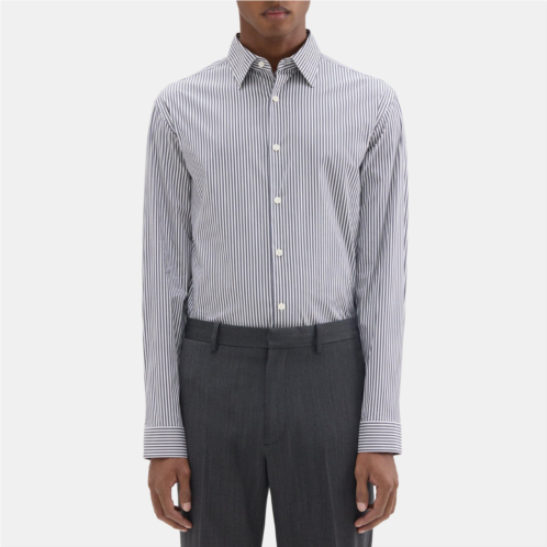 Theory Standard-Fit Shirt in Striped Stretch Cotton