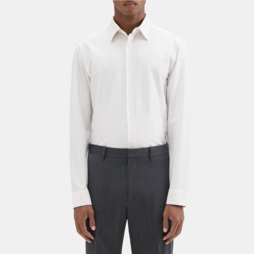 Theory Tailored Shirt in Striped Structure Knit