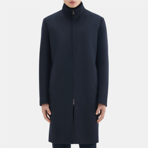 Theory Stand Collar Coat in Recycled Wool-Blend Melton