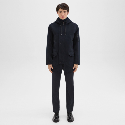 Theory Hooded Parka in Double-Face Wool-Cashmere