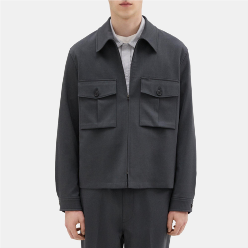 Theory Wool Gabardine Shirt Jacket