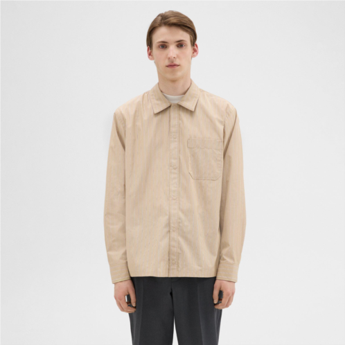 Theory Striped Cotton-Blend Shirt Jacket