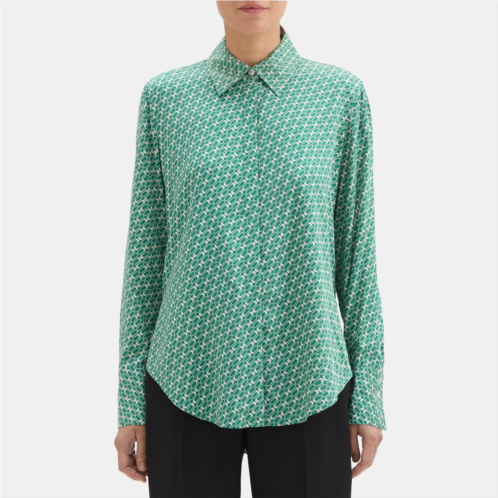 Theory Relaxed Shirt in Pattern Viscose