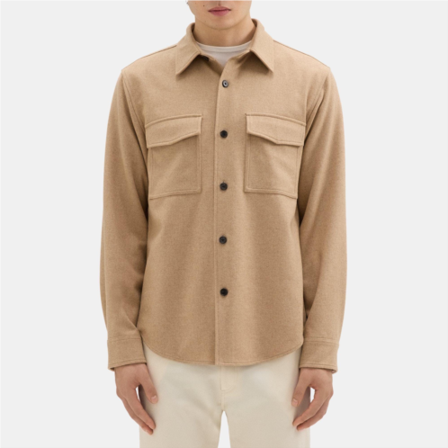 Theory Shirt Jacket in Recycled Wool-Blend Flannel