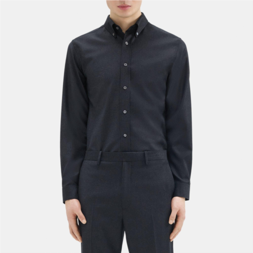 Theory Slim Shirt in Wool Flannel