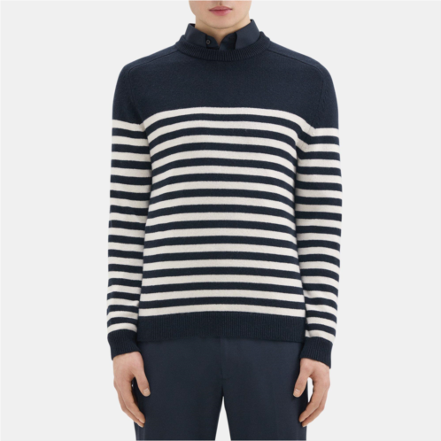 Theory Striped Sweater in Wool-Cashmere