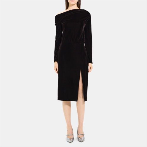 Theory Asymmetrical Dress in Stretch Velvet