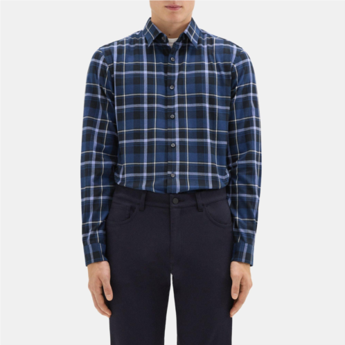 Theory Irving Shirt in Plaid Twill Flannel