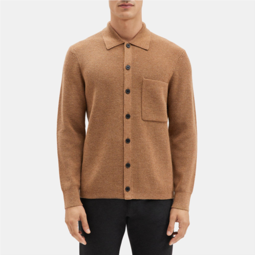 Theory Knit Shirt Jacket in Wool-Cashmere