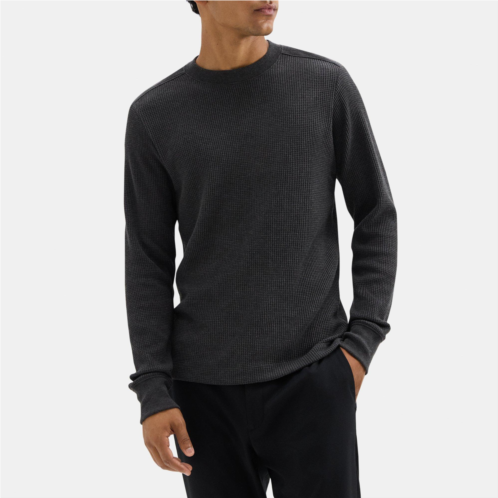 Theory Long-Sleeve T-Shirt in Waffle Knit Melange