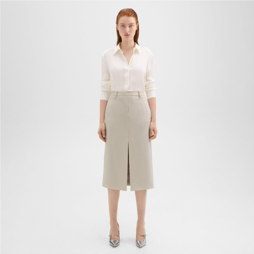 Theory Midi Trouser Skirt in Admiral Crepe