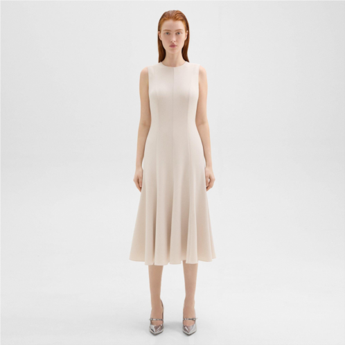 Theory Sleeveless Fit-and-Flare Dress in Admiral Crepe