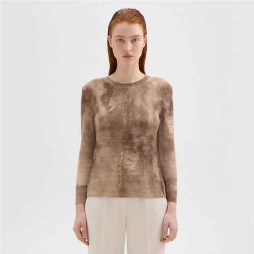 Theory Shrunken Crewneck Sweater in Felted Wool-Cashmere