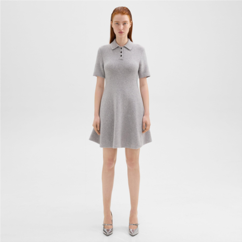 Theory Babydoll Polo Dress in Felted Wool-Cashmere
