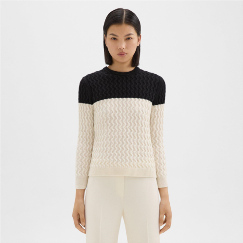 Theory Cable Knit Sweater in Cashmere