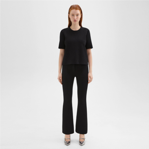 Theory Flared Full Length Pant in Crepe Knit