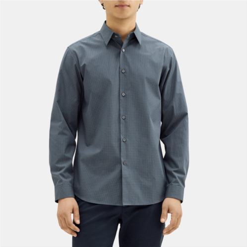 Theory Standard-Fit Shirt in Polka Dot Cotton