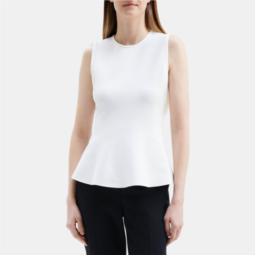 Theory Sleeveless Peplum Top in Compact Stretch Knit