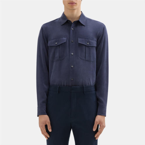 Theory Military Shirt in Fluid Twill