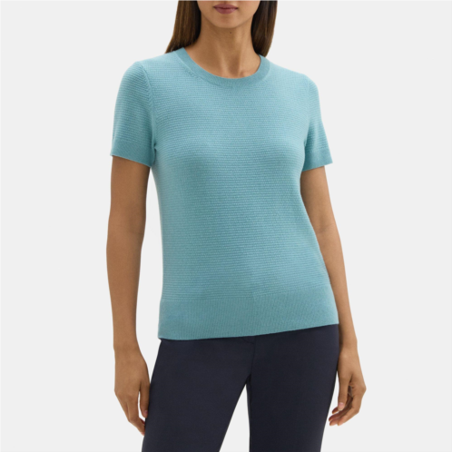 Theory Short-Sleeve Sweater in Cashmere