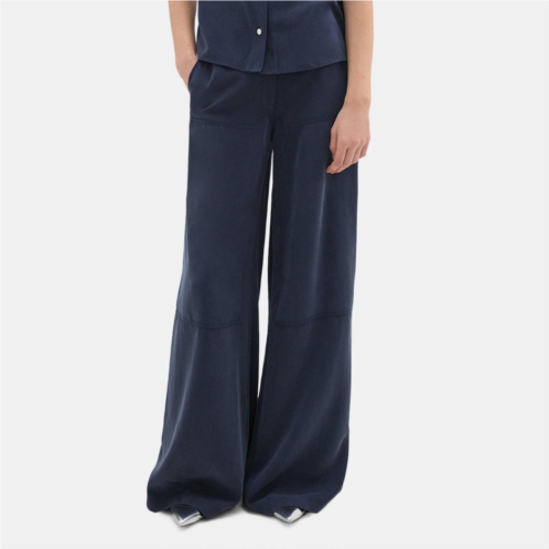 Theory Wide-Leg Carpenter Pant in Fluid Twill