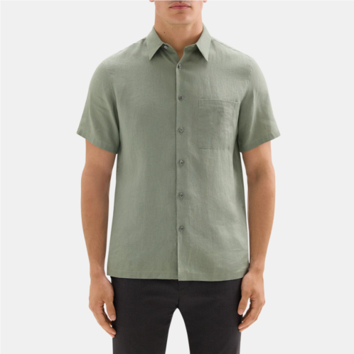 Theory Standard-Fit Short-Sleeve Shirt in Linen