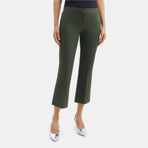 Theory Cropped Flare Pant in Stretch Cotton Twill