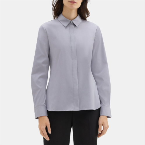 Theory Fitted Shirt in Stretch Cotton-Blend