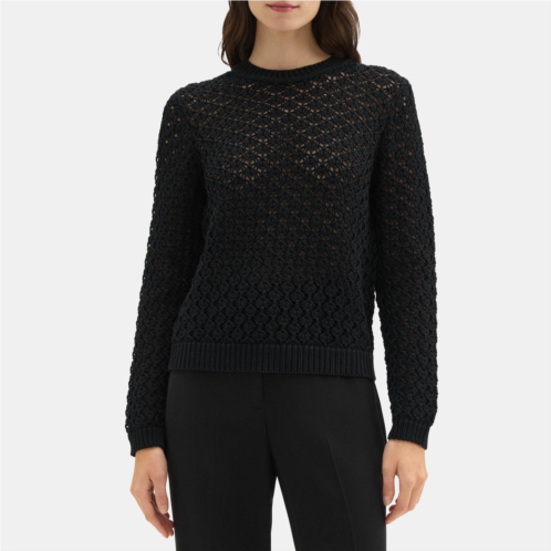 Theory Open Stitched Sweater in Cotton-Blend
