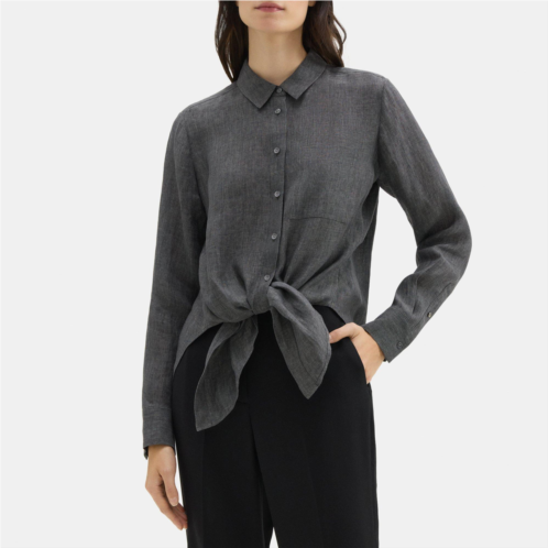 Theory Tie-Front Shirt in Hemp