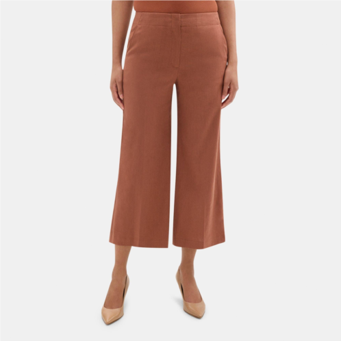 Theory Wide-Leg Pant in Stretch Linen-Blend