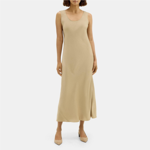 Theory Cowl Back Dress in Crushed Satin