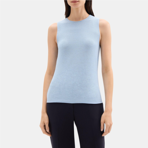 Theory Ribbed Tank in Cotton-Silk