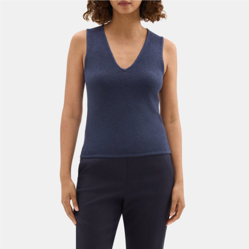 Theory V-Neck Tank in Boucle Silk-Blend