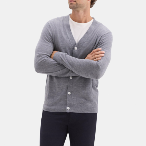 Theory V-Neck Cardigan in Merino Wool