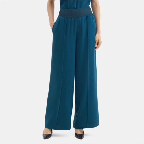 Theory High-Waist Wide-Leg Pant in Crepe