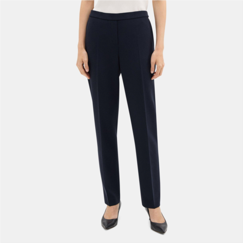 Theory Slim Cropped Pull-On Pant in Crepe