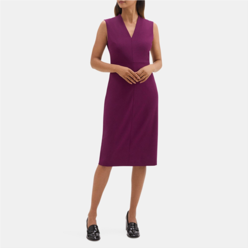 Theory Fitted V-Neck Dress in Sevona Stretch Wool