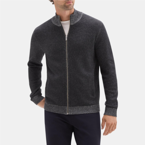 Theory Zip-Up Cardigan in Wool-Cashmere