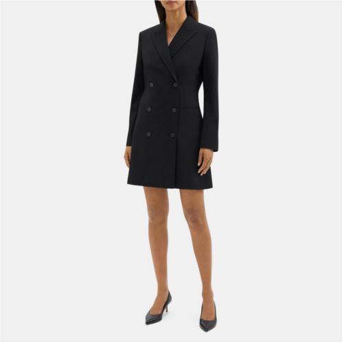 Theory Double-Breasted Blazer Dress in Sevona Stretch Wool